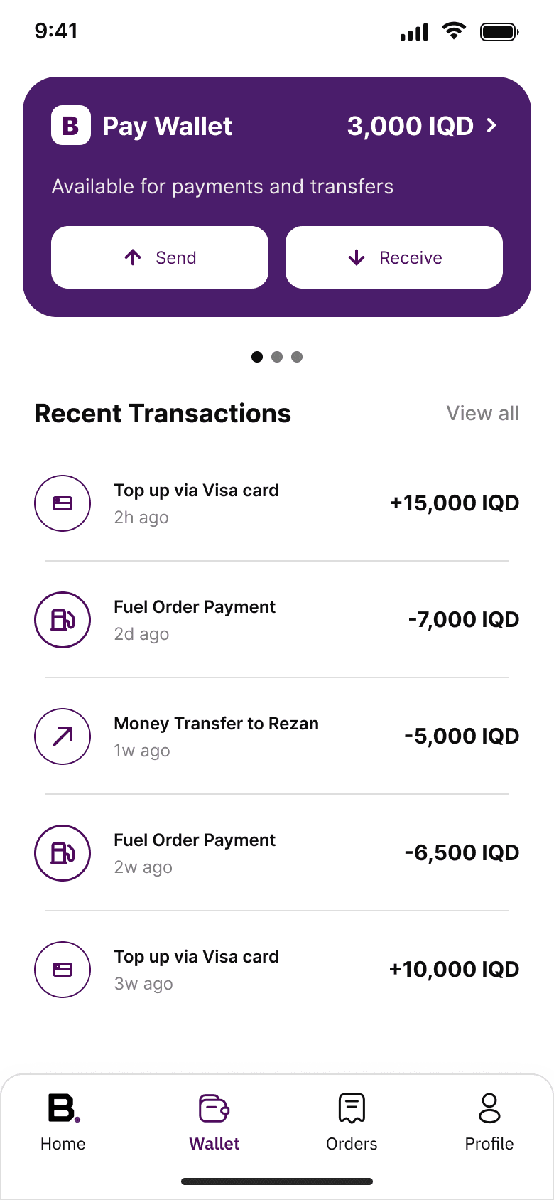 Banzeeni wallet payment screen
